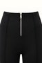 Zipper Detail Front Stitched Black Interlock Pants - 2