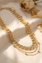 Gold Color Brass Chain Model Combination Women's Necklace