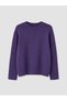 Ozmarka New Season Purple Crew Neck Oversize Women's Knitwear Sweater