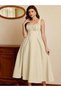 Rochie midi, crem - 4