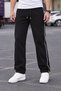 Men's Loose Fit 3 Thread Ribbed Cuffs with Side Piping Baggy Sweatpants