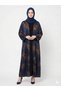 Rizqé Midnight Navy & Gold Floral Satin Kimono Abaya Set