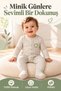Lolybon 100% Cotton Striped Lion Printed Long Sleeve Baby Romper with Booties Ecru Gray - 4
