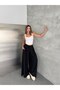 Women's Wide-Lette Pants with Pleated Details in Sandy Fabric, Tesettür Palazzo Pants - 5