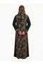 Rizqé Black Nida Abaya with Brown Pashmina-Style Print - 2