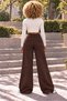 Foldable Detailed 3-Thread Wide Leg Relaxed Fit Sweatpants - 4