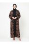 Rizqé Chocolate & Black Printed Nida Abaya