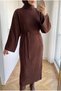 Women's Pearl Detailed Corded Knitwear Dress Belted Spanish Sleeve Hijab Dress