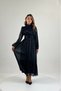 Women's Black High-Necked Stone-Detailed Draped Midi-Length Tulle Dress Nbmy4206 - 5