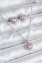 316L Steel Chain Silver Color Pink Zircon Stone Model Women's Necklace Earring Set
