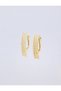 Gold Color Zircon Stone Detailed J Model Earrings