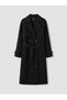 Nevavm Farkıyla Lcw Vision Black Double-Breasted Collar Women's Cashmere Coat - 6