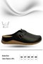 Women's Slippers – Closed Toe Sabo Style Anatomical Women's Leather Slippers Black - 3