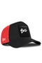 Black-and-Red Cordura Trucker Hat with Company Logo
