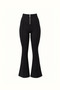 Zipper Detail Front Stitched Black Interlock Pants
