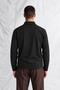 Men's Black Collared Zippered Sweatshirt - 4