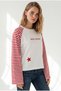 Women's Red Raglan Sleeve Line Detailed Flowy Blouse Blz-19003489