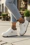 Sneaker Sports Shoes Women's High-Sole Comfortable Casual Daily Use White Brown Shoes - 4
