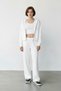 Women's White Hooded Crop Tracksuit Set