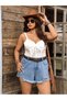 Denim shorts, blue