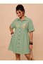 Rochie mini, verde - 5