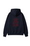 Women's Oversize Hoodie Cry First Printed Navy Blue – Hooded, Kangaroo Pocket, 3 Thread Raster Fleece - 7