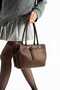 Moon7465 Suede Shoulder Bag Brown