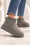 Suede Ultra Mini Platform Sole Boots with Plush Fur Inside - 6