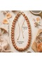Special Design Women's Necklace with Matte Agate and Hematite Natural Stones and Steel Tips - 5