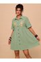 Rochie mini, verde - 4
