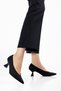 Large Size Women's Thin Heeled Shoes Black Suede V-Faced - 4
