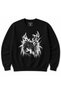 Dark Gothic Deer Target Graphic Cotton Crewneck Sweatshirt - 2