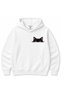 Peeking Cat Eyes Graphic Cotton Hoodie