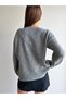 Women's Stone Embellished Wide Collar Long Sleeve Sweater