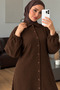Bürümcük Fabric Buttoned Tunic Set with Pants (Suitable for Hijab) - 4