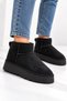 Suede Ultra Mini Platform Sole Boots with Plush Fur Inside - 7