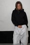 Women's Oversize Hoodie Cry First Printed Black – Hooded, Kangaroo Pocket, 3-Thread Ribbed Fleece - 2
