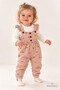 Baby Girl Set with Badili Bow Pattern, Suspender Salopet and Socks, 3-Piece Seasonal Set - 6