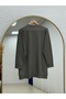 Baharfer Tunic with Robe Front and Stitched Six Buttons at the Bottom-Zn6480 Khaki - 7