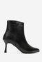 Women's pointed toe stiletto heel boots genuine leather elvira black