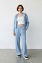 Women's Baby Blue Hooded Crop Tracksuit Set