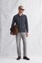 Men's Anthracite Footed Collar Single Snap Oysho Sweatshirt - 3