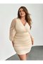 Rochie mini, crem - 4