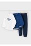 Boy's 3-Piece Hooded Jacket Tracksuit Set Navy Blue 4810