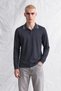Men's Anthracite Footed Collar Single Snap Oysho Sweatshirt