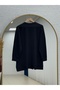 Baharfer Tunic with Robe Front and Stitched Six Buttons at the Bottom-Zn6480 Black - 7