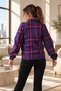 Women's Purple Front Zippered Coat with Elastic Sleeves Arm-27K001040 - 2