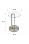 Modern Silver Steel Glass Side Table - 4