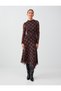 Bitter Brown Gathered Detailed Plaid Patterned Midi Mesh Dress