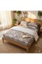 3 Pieces Flat Bedsheet Set with Floral Pattern King Size Bed Pillow Cover Set with 1 Bedsheet, 2 Pillow Cover Bedding Set King (U.K. Standard)) (Dark Purple Floral, King (U.K. Standard)) - 6